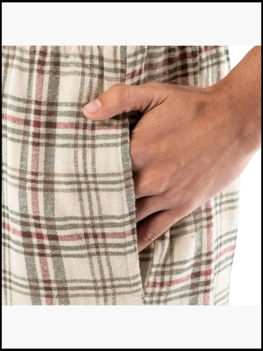 Flannel Pajama Sleep Set with Button Shirt and Drawstring Pants